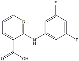 2-[(3,5-difluorophenyl)amino]pyridine-3-carboxylic acid Struktur