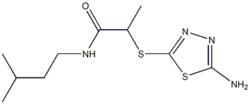 2-[(5-amino-1,3,4-thiadiazol-2-yl)sulfanyl]-N-(3-methylbutyl)propanamide Struktur