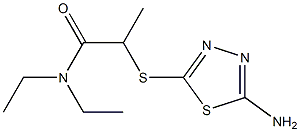 2-[(5-amino-1,3,4-thiadiazol-2-yl)sulfanyl]-N,N-diethylpropanamide Struktur