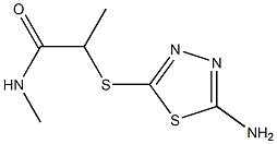 2-[(5-amino-1,3,4-thiadiazol-2-yl)sulfanyl]-N-methylpropanamide Struktur