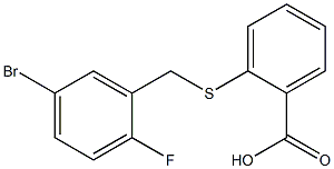 2-[(5-bromo-2-fluorobenzyl)thio]benzoic acid Struktur