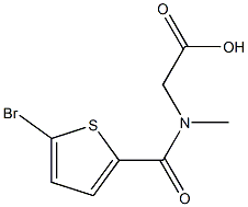 2-[(5-bromothiophen-2-yl)-N-methylformamido]acetic acid Struktur