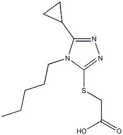 2-[(5-cyclopropyl-4-pentyl-4H-1,2,4-triazol-3-yl)sulfanyl]acetic acid Struktur