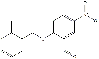 2-[(6-methylcyclohex-3-en-1-yl)methoxy]-5-nitrobenzaldehyde Struktur