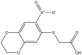 2-[(7-nitro-2,3-dihydro-1,4-benzodioxin-6-yl)sulfanyl]acetic acid Struktur