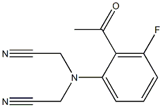 2-[(cyanomethyl)(2-acetyl-3-fluorophenyl)amino]acetonitrile Struktur