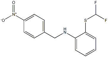 2-[(difluoromethyl)sulfanyl]-N-[(4-nitrophenyl)methyl]aniline Struktur