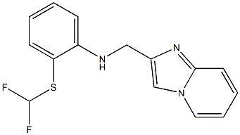 2-[(difluoromethyl)sulfanyl]-N-{imidazo[1,2-a]pyridin-2-ylmethyl}aniline Struktur