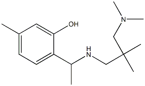 2-[1-({2-[(dimethylamino)methyl]-2-methylpropyl}amino)ethyl]-5-methylphenol Struktur