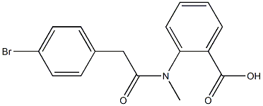 2-[2-(4-bromophenyl)-N-methylacetamido]benzoic acid Struktur