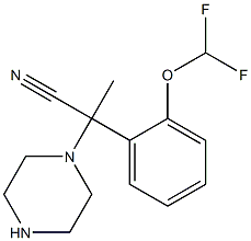 2-[2-(difluoromethoxy)phenyl]-2-(piperazin-1-yl)propanenitrile Struktur