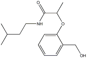 2-[2-(hydroxymethyl)phenoxy]-N-(3-methylbutyl)propanamide Struktur