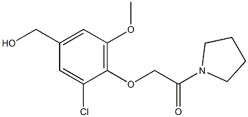 2-[2-chloro-4-(hydroxymethyl)-6-methoxyphenoxy]-1-(pyrrolidin-1-yl)ethan-1-one Struktur