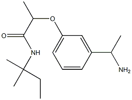 2-[3-(1-aminoethyl)phenoxy]-N-(2-methylbutan-2-yl)propanamide Struktur