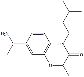 2-[3-(1-aminoethyl)phenoxy]-N-(3-methylbutyl)propanamide Struktur