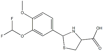 2-[3-(difluoromethoxy)-4-methoxyphenyl]-1,3-thiazolidine-4-carboxylic acid Struktur