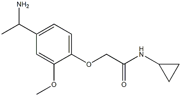 2-[4-(1-aminoethyl)-2-methoxyphenoxy]-N-cyclopropylacetamide Struktur