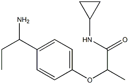 2-[4-(1-aminopropyl)phenoxy]-N-cyclopropylpropanamide Struktur