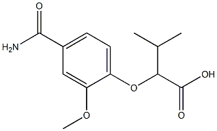 2-[4-(aminocarbonyl)-2-methoxyphenoxy]-3-methylbutanoic acid Struktur