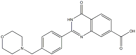 2-[4-(morpholin-4-ylmethyl)phenyl]-4-oxo-3,4-dihydroquinazoline-7-carboxylic acid Struktur