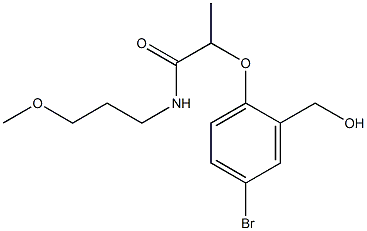 2-[4-bromo-2-(hydroxymethyl)phenoxy]-N-(3-methoxypropyl)propanamide Struktur