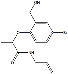 2-[4-bromo-2-(hydroxymethyl)phenoxy]-N-(prop-2-en-1-yl)propanamide Struktur