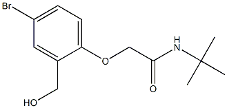 2-[4-bromo-2-(hydroxymethyl)phenoxy]-N-tert-butylacetamide Struktur