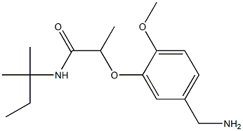 2-[5-(aminomethyl)-2-methoxyphenoxy]-N-(2-methylbutan-2-yl)propanamide Struktur