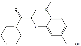 2-[5-(hydroxymethyl)-2-methoxyphenoxy]-1-(morpholin-4-yl)propan-1-one Struktur