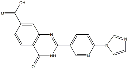 2-[6-(1H-imidazol-1-yl)pyridin-3-yl]-4-oxo-3,4-dihydroquinazoline-7-carboxylic acid Struktur