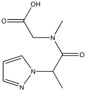 2-[N-methyl-2-(1H-pyrazol-1-yl)propanamido]acetic acid Struktur