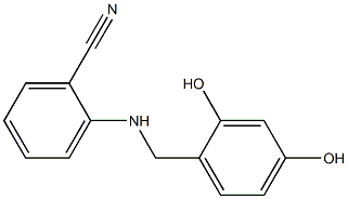 2-{[(2,4-dihydroxyphenyl)methyl]amino}benzonitrile Struktur