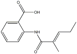 2-{[(2E)-2-methylpent-2-enoyl]amino}benzoic acid Struktur