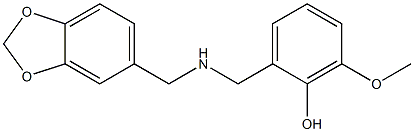 2-{[(2H-1,3-benzodioxol-5-ylmethyl)amino]methyl}-6-methoxyphenol Struktur