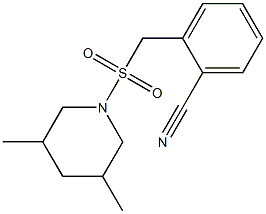 2-{[(3,5-dimethylpiperidine-1-)sulfonyl]methyl}benzonitrile Struktur