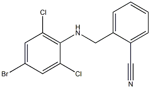 2-{[(4-bromo-2,6-dichlorophenyl)amino]methyl}benzonitrile Struktur