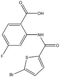 2-{[(5-bromothien-2-yl)carbonyl]amino}-4-fluorobenzoic acid Struktur