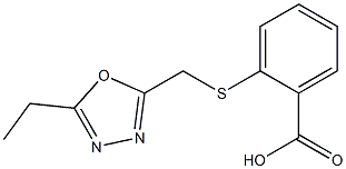 2-{[(5-ethyl-1,3,4-oxadiazol-2-yl)methyl]sulfanyl}benzoic acid Struktur