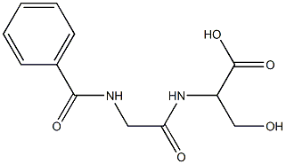 2-{[(benzoylamino)acetyl]amino}-3-hydroxypropanoic acid Struktur