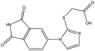 2-{[1-(1,3-dioxo-2,3-dihydro-1H-isoindol-5-yl)-1H-imidazol-2-yl]sulfanyl}acetic acid Struktur