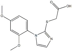 2-{[1-(2,4-dimethoxyphenyl)-1H-imidazol-2-yl]sulfanyl}acetic acid Struktur