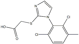 2-{[1-(2,6-dichloro-3-methylphenyl)-1H-imidazol-2-yl]sulfanyl}acetic acid Struktur