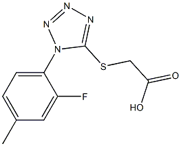 2-{[1-(2-fluoro-4-methylphenyl)-1H-1,2,3,4-tetrazol-5-yl]sulfanyl}acetic acid Struktur