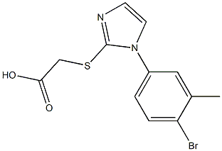 2-{[1-(4-bromo-3-methylphenyl)-1H-imidazol-2-yl]sulfanyl}acetic acid Struktur