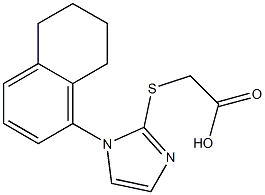 2-{[1-(5,6,7,8-tetrahydronaphthalen-1-yl)-1H-imidazol-2-yl]sulfanyl}acetic acid Struktur