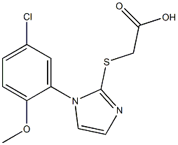 2-{[1-(5-chloro-2-methoxyphenyl)-1H-imidazol-2-yl]sulfanyl}acetic acid Struktur