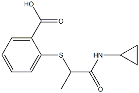 2-{[1-(cyclopropylcarbamoyl)ethyl]sulfanyl}benzoic acid Struktur