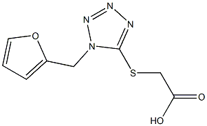 2-{[1-(furan-2-ylmethyl)-1H-1,2,3,4-tetrazol-5-yl]sulfanyl}acetic acid Struktur