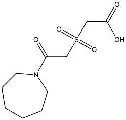 2-{[2-(azepan-1-yl)-2-oxoethane]sulfonyl}acetic acid Struktur