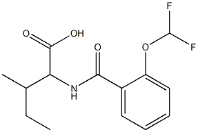 2-{[2-(difluoromethoxy)phenyl]formamido}-3-methylpentanoic acid Struktur